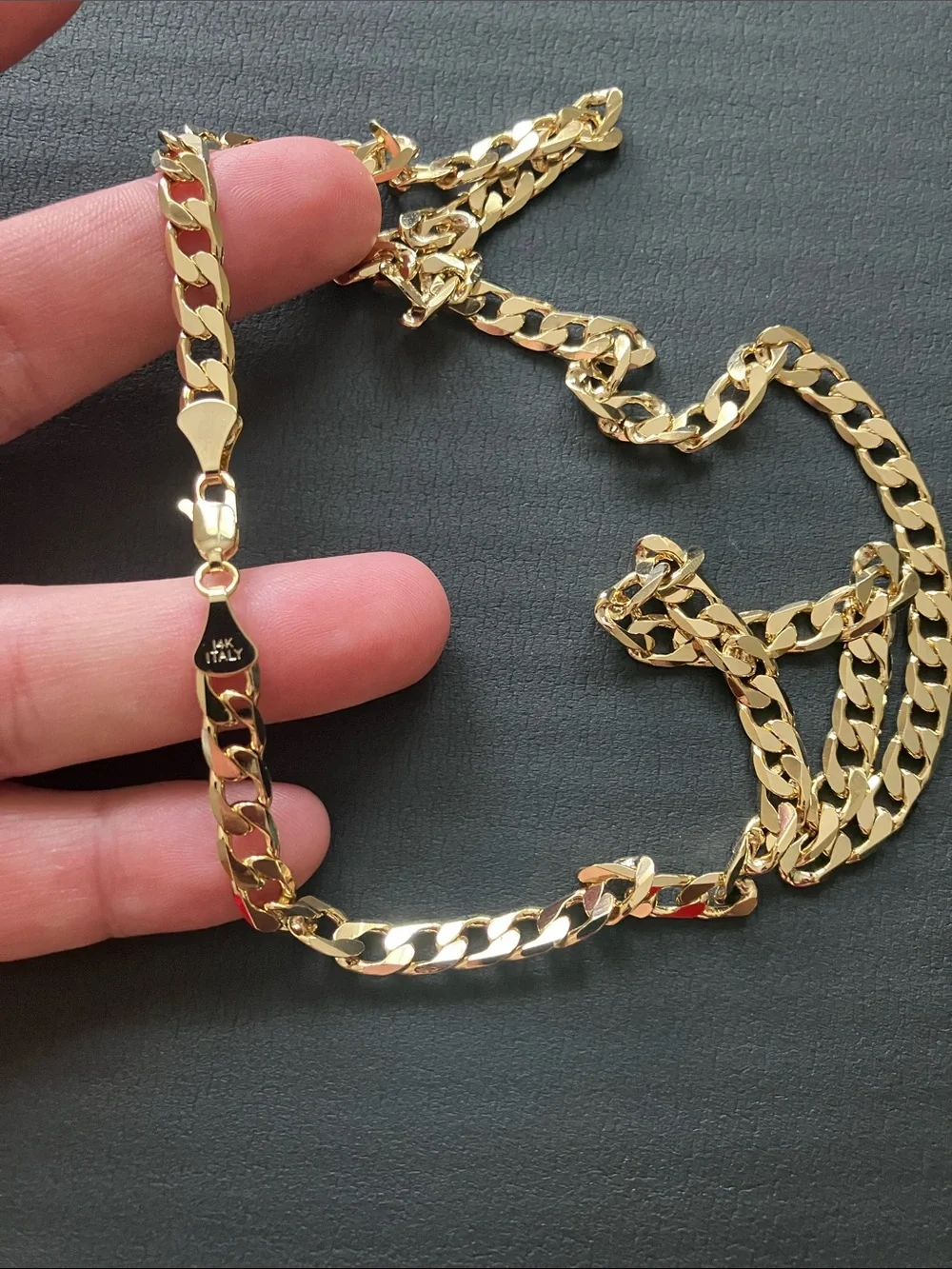 14k Yellow Gold Bonded Curb Chain Necklace 24”
